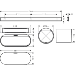 Pakiet łazienkowy Biały Matowy WallStoris HANSGROHE 27968700
