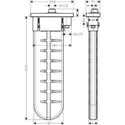 Element zewnętrzny, prostokątny Czarny Matowy sBox HANSGROHE 28010670