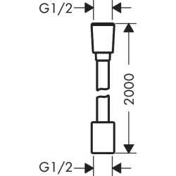 Wąż prysznicowy 200 cm, tekstylny Złoty Optyczny Polerowany Designflex HANSGROHE 28230990