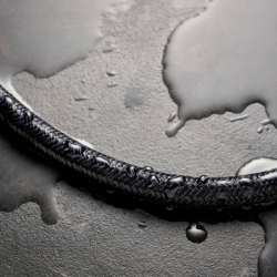 Wąż prysznicowy 160 cm, tekstylny Czarny Chrom Szczotkowany Designflex HANSGROHE 28260340