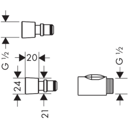Zestaw szybkozłączek Czarny HANSGROHE 28346000