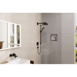 Set prysznic 130 3jet z drążkiem S Puro 90 cm PushSlider i wężem Designflex 160 cm Czarny mat Rainfinity HANSGROHE 28743670