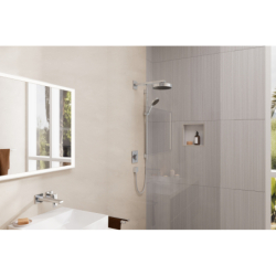 Set prysznic 130 3jet EcoSmart z drążkiem S Puro 90 cm PushSlider i wężem Designflex 160 cm Chrom Rainfinity HANSGROHE 28744000
