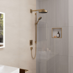 Set prysz. 130 3jet EcoSmart z drążek S Puro 90 cm PushSlider i wąż Designflex 160 cm Brąz brushed Rainfinity HANSGROHE 28744140