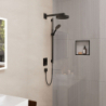 Set prysz. 130 3jet EcoSmart z drążek S Puro 90 cm PushSlider i wąż Designflex 160 cm Czarny mat Rainfinity HANSGROHE 28744670
