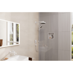 Set prysz. 130 3jet EcoSmart z drążek S Puro 90 cm PushSlider i wąż Designflex 160 cm Biały mat Rainfinity HANSGROHE 28744700