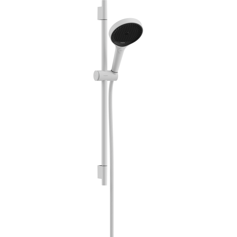 Set prysznic 130 3jet z drążkiem S Puro 65 cm PushSlider i wężem Designflex 160 cm Biały mat Rainfinity HANSGROHE 28745700