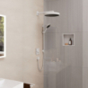 Set prysznic 130 3jet z drążkiem S Puro 65 cm PushSlider i wężem Designflex 160 cm Biały mat Rainfinity HANSGROHE 28745700