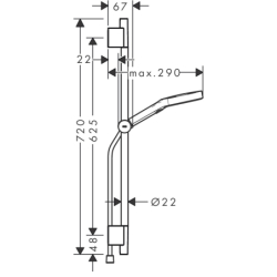 Set prysznic 130 3jet z drążkiem S Puro 65 cm PushSlider i wężem Designflex 160 cm Biały mat Rainfinity HANSGROHE 28745700