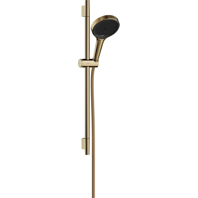 Set prysznic 130 3jet z drążkiem S Puro 65 cm PushSlider i wężem Designflex 160 cm Złoty poler Rainfinity HANSGROHE 28745990