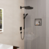 Set prysz. 130 3jet EcoSmart z drążek S Puro 65 cm PushSlider i wąż Designflex 160 cm Czarny mat Rainfinity HANSGROHE 28746670