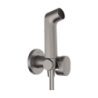 Główka prysznic. Bidette 1 jet S EcoSmart dla wody zimnej z uchwytem i wąż prysznic 125 Czarny Chrom brushed HANSGROHE 29230340