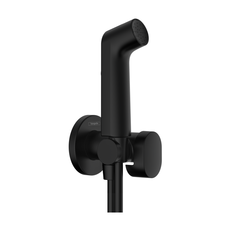 Główka prysznic. Bidette 1 jet S EcoSmart dla wody zimnej z uchwytem i wężem prysznicowym 125 cm Czarny mat HANSGROHE 29230670