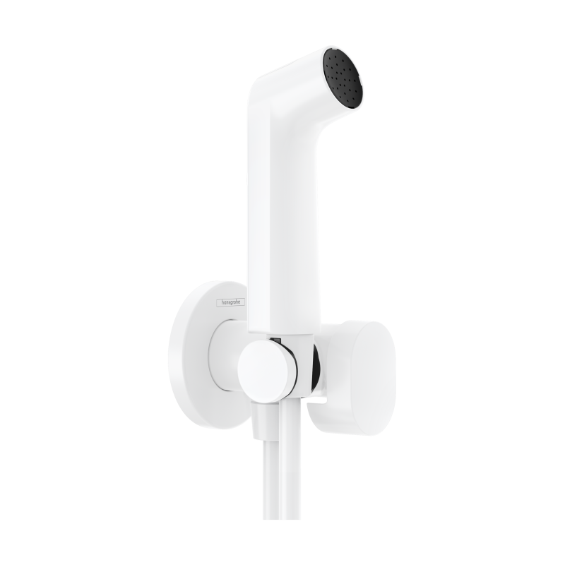 Główka prysznic. Bidette 1 jet S EcoSmart dla wody zimnej z uchwytem i wężem prysznicowym 125 cm Biały Matowy HANSGROHE 29230700