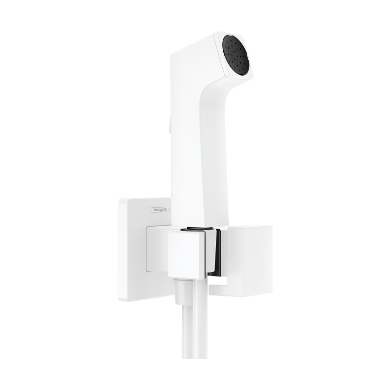 Główka prysznic. Bidette 1 jet E EcoSmart dla wody zimnej z uchwytem i wężem prysznicowym 125 cm Biały Matowy HANSGROHE 29231700