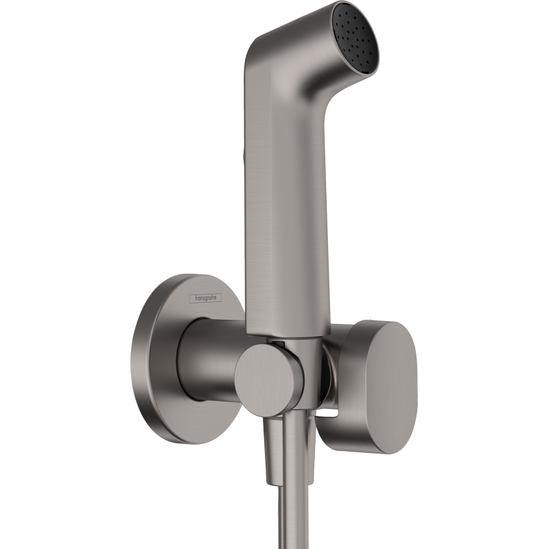 Główka prysznic. Bidette 1jet S EcoSmart z mieszaczem, uchwytem i wężem prysznic 125 cm Czarny Chrom brushed HANSGROHE 29232340