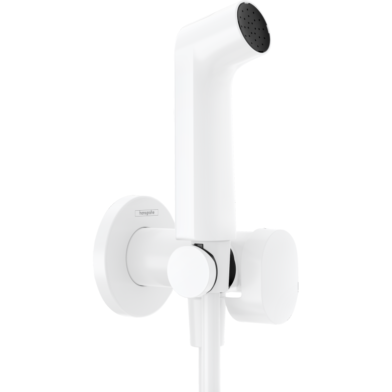 Główka prysznicowa Bidette 1jet S EcoSmart z mieszaczem, uchwytem i wężem prysznicowym 125 cm Biały Matowy HANSGROHE 29232700