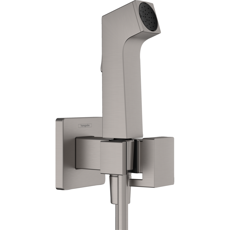 Główka prysznic. Bidette 1jet E EcoSmart z mieszaczem, uchwytem i wężem prysznic 125 cm Czarny Chrom brushed HANSGROHE 29233340