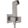 Główka prysznic. Bidette 1jet E EcoSmart z mieszaczem, uchwytem i wężem prysznic 125 cm Czarny Chrom brushed HANSGROHE 29233340