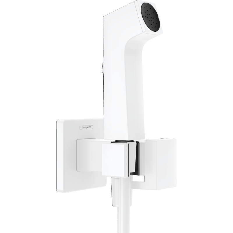 Główka prysznicowa Bidette 1jet E EcoSmart z mieszaczem, uchwytem i wężem prysznicowym 125 cm Biały Matowy HANSGROHE 29233700