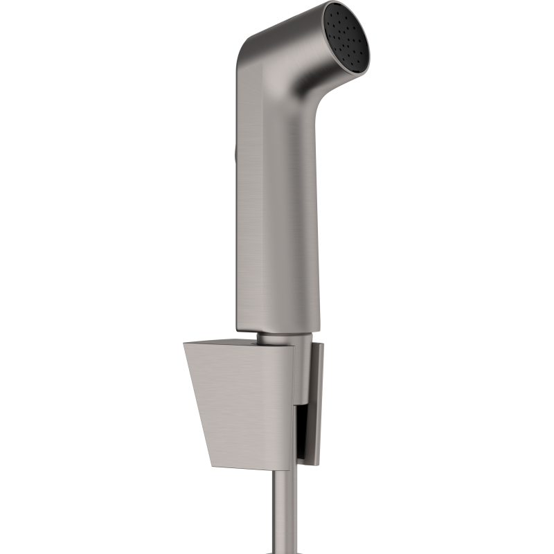 Główka prysznic. Bidette 1jet S EcoSmart z uchwytem Porter S i wężem prysznicowym 125 cm Czarny Chrom brushed HANSGROHE 29238340