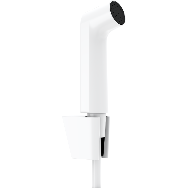 Główka prysznicowa Bidette 1jet S EcoSmart z uchwytem Porter S i wężem prysznicowym 125 cm Biały Matowy HANSGROHE 29238700