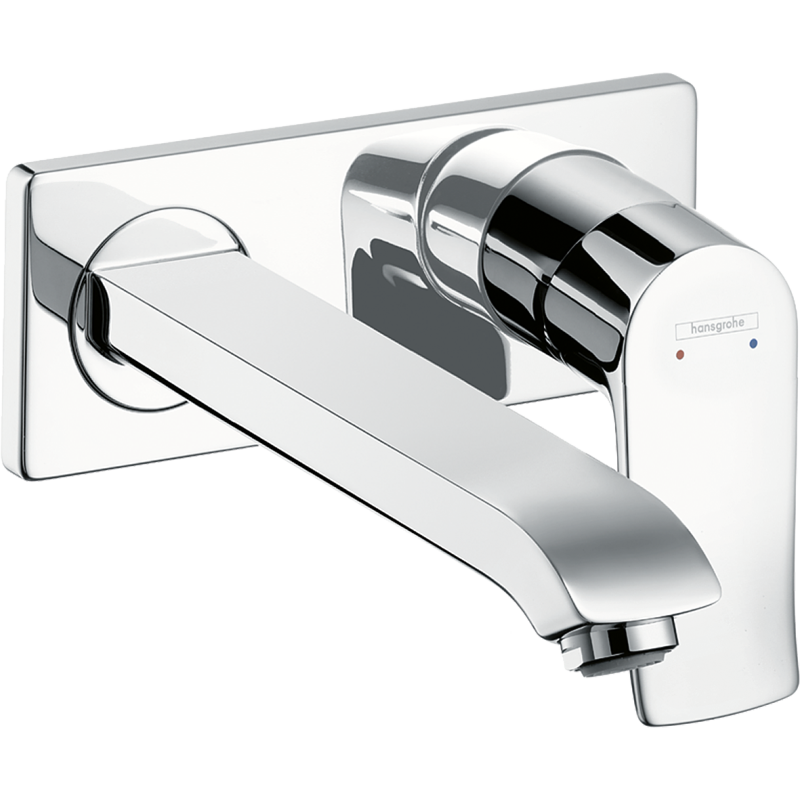 Jednouchwytowa bateria umywalkowa z wylewką 22,5 cm, ścienna, podtynkowa Chrom Metris HANSGROHE 31086000