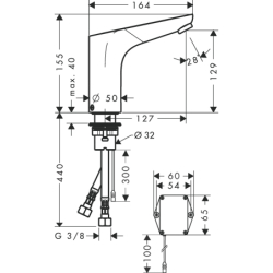 Elektroniczna bateria umywalkowa z bieżącą regulacją temperatury, zasilana z sieci 230 V Chrom Focus HANSGROHE 31173000