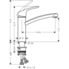 Jednouchwytowa bateria kuchenna 160, 1jet Chrom Focus M41 HANSGROHE 31806000