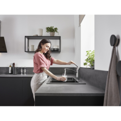 Jednouchwytowa bateria kuchenna 160, EcoSmart, 1jet Chrom Focus M41 HANSGROHE 31826000