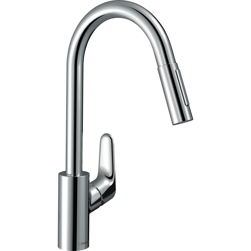 Jednouchwytowa bateria kuchenna 240, EcoSmart, wyciągana wylewka, 2jet Chrom Focus M41 HANSGROHE 31833000