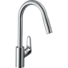 Jednouchwytowa bateria kuchenna 240, EcoSmart, wyciągana wylewka, 2jet Chrom Focus M41 HANSGROHE 31833000