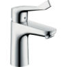 Jednouchwytowa bateria umywalkowa 100 Care z długim uchwytem 12,1 cm i kpl odpływowym z cięgłem Chrom Focus HANSGROHE 31911000