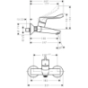Jednouchwytowa bateria umywalkowa Care z długim uchwytem 12,1 cm, natynkowa Chrom Focus HANSGROHE 31913000