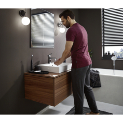 Jednouchwytowa bateria umywalkowa 100 do małych umywalek z kpl. odpływ. Push-Open Chrom Metropol HANSGROHE 32500000