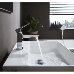 Jednouchwytowa bateria umywalkowa 100 do małych umywalek z kpl. odpływ. Push-Open Chrom Metropol HANSGROHE 32500000