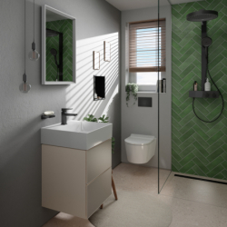 Jednouchwytowa bateria umywalkowa 100 do małych umywalek z kpl. odpływ. Push-Open Czarny Matowy Metropol HANSGROHE 32500670