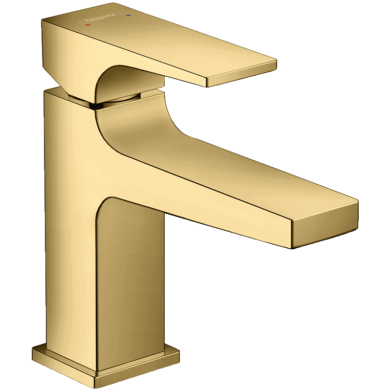 Bateria umywalkowa 100 do małych umywalek z kpl. odpływ. Push-Open Złoty Optyczny Polerowany Metropol HANSGROHE 32500990