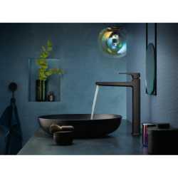 Bateria umywalkowa 260 do umywalek nablatowych z kpl odpływowym Push-Open Czarny Chrom Szczotkowany Metropol HANSGROHE 32512340