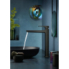 Bateria umywalkowa 260 do umywalek nablatowych z kpl odpływowym Push-Open Czarny Chrom Szczotkowany Metropol HANSGROHE 32512340