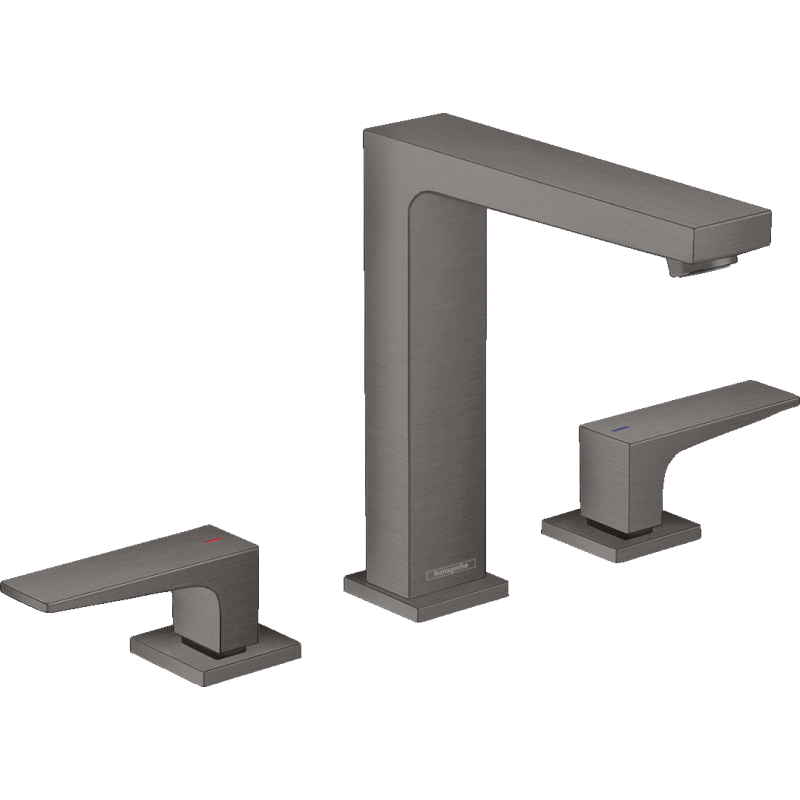 3-otw. Bateria umyw. 160 z uchwytami jednoramiennymi i kpl odpływowym Push-Open Czarny Chrom brushed Metropol HANSGROHE 32515340
