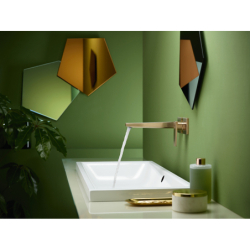 Jednouchwytowa bateria umywalkowa z wylewką 22,5 cm, ścienna, podtynkowa Brąz Szczotkowany Metropol HANSGROHE 32526140