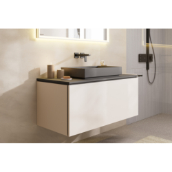 Jednouchwytowa bateria umywalkowa z wylewką 22,5 cm, ścienna, podtynkowa Czarny Chrom Szczotkowany Metropol HANSGROHE 32526340