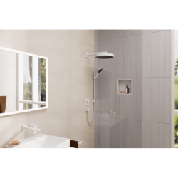 Jednouchwytowa bateria umywalkowa z wylewką 22,5 cm, ścienna, podtynkowa Biały Matowy Metropol HANSGROHE 32526700