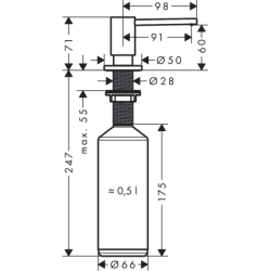 A41 Dozownik płynu do naczyń / mydła w płynie Czarny Matowy HANSGROHE 40438670