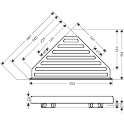 Koszyk narożny Czarny Matowy AddStoris HANSGROHE 41741670