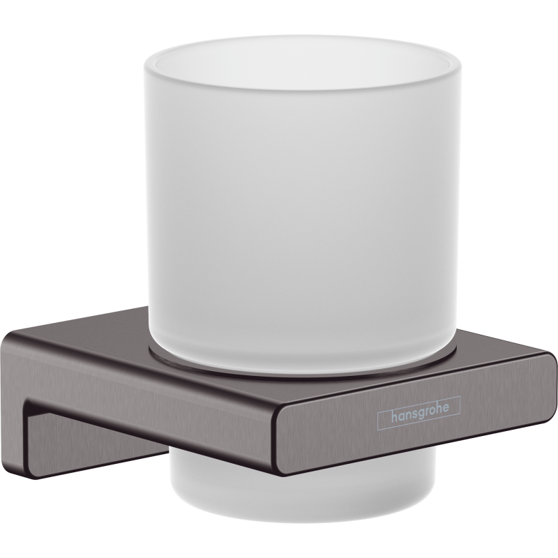 Kubek na szczoteczki do zębów Czarny Chrom Szczotkowany AddStoris HANSGROHE 41749340