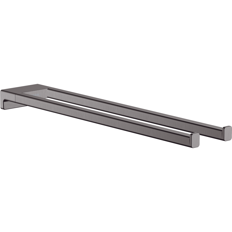 Wieszak na ręczniki, 2-ramienny Czarny Chrom Szczotkowany AddStoris HANSGROHE 41770340