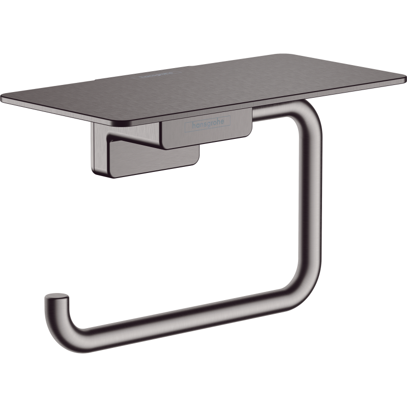 Uchwyt na papier toaletowy z półką Czarny Chrom Szczotkowany AddStoris HANSGROHE 41772340