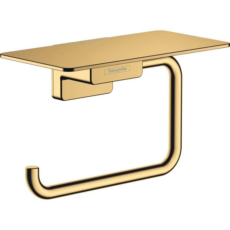 Uchwyt na papier toaletowy z półką Złoty Optyczny Polerowany AddStoris HANSGROHE 41772990